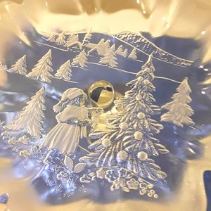 Xmas Mikasa Lead Crystal Mikasa  Crystal Centerpiece.